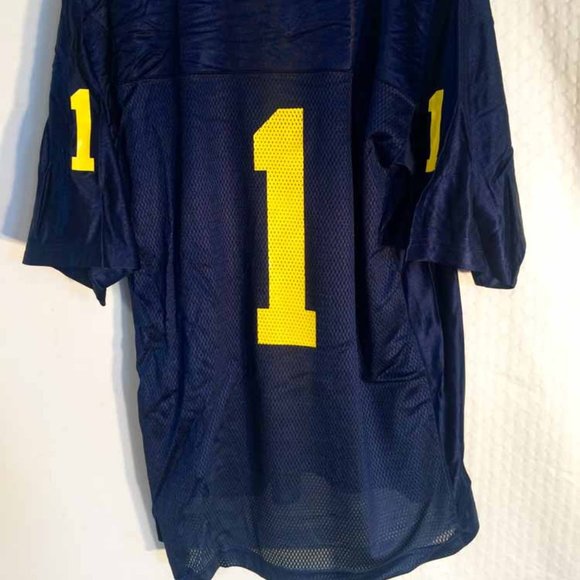 ADIDAS NCAA MICHIGAN WOLVERINES #1 Blue JERSEY All Sizes  New with tags - Picture 4 of 4